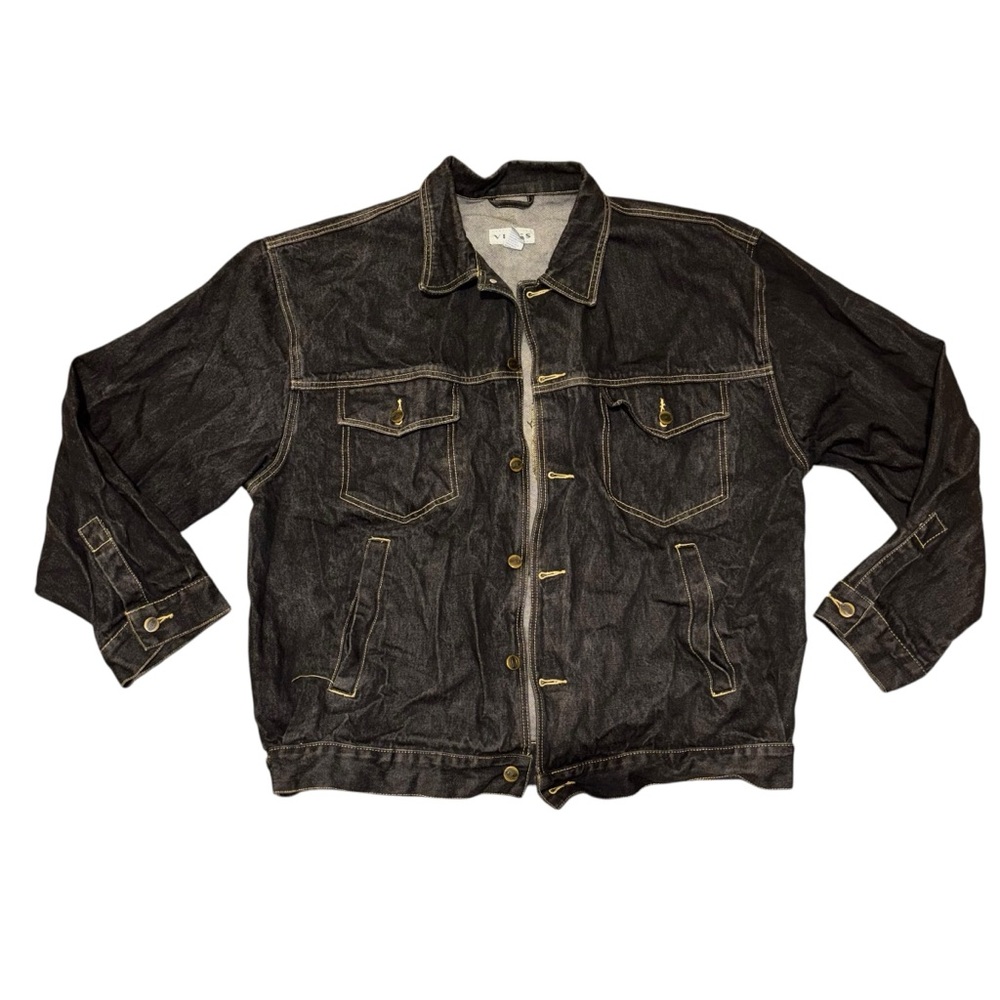 Vibes Denim Jean Jacket 100% Cotton Metal Buttons Men’s Size XXL
